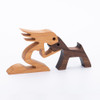 A woman with a dog whipped wood sculpture wood handmade bbdw02