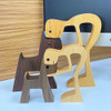a man a dog whipped wood sculpture wood handmade bbdw01
