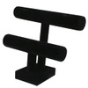 Black Velvet 2-Tiers T-Bar Display Stand Jewelry Holder Accessories Rack
