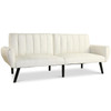 Giantex Sofa Futon Bed Sleeper Couch Convertible Mattress Premium Linen Upholstery Sofa Bed Modern Living Room Furniture HW57253