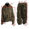 Hunting Ghillie Suit 3D Camo Bionic Leaf Linen Hunting Clothes Camouflage Jungle Woodland Birdwatching Poncho Hunting Clothing