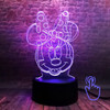 Luminous Baby Mickey Brinquedo 3D Illusion LED Nightlight Colorful Flashing Light Mickey Mouse Anime Figure Toys