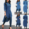 Women New Denim Blue Shirt Long Sleeve Loose Blouse Lady Casual Jean Shirts Tops Fashion Long Shirt