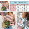 Fashion Women Casual Loose Long Sleeve Shirt Tops Striped  Off Shoulder Blouse Bowknot Blouses