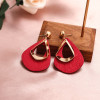 Round Geometric Drop Earrings