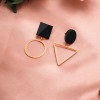 Round Geometric Drop Earrings