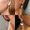 Round Geometric Drop Earrings