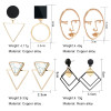 Round Geometric Drop Earrings