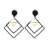 Round Geometric Drop Earrings