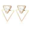 Round Geometric Drop Earrings