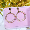 Round Geometric Drop Earrings