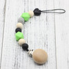 Neutral color baby Pacifier Clip Holder with beech Elephant Shaped Pendant Dummy holder Crochet beads baby gift NT132