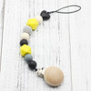 Neutral color baby Pacifier Clip Holder with beech Elephant Shaped Pendant Dummy holder Crochet beads baby gift NT132