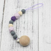 Neutral color baby Pacifier Clip Holder with beech Elephant Shaped Pendant Dummy holder Crochet beads baby gift NT132