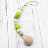 Neutral color baby Pacifier Clip Holder with beech Elephant Shaped Pendant Dummy holder Crochet beads baby gift NT132