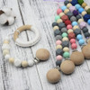 Neutral color baby Pacifier Clip Holder with beech Elephant Shaped Pendant Dummy holder Crochet beads baby gift NT132