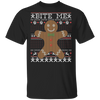 Classic Teaze Bite Me Gingerbread Man Cookie Christmas T-shirt