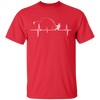 Fishing heartbeat t-shirt