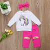 Unicorn Long Sleeve Top and Legging 3PCS Outfit, 6M-24M