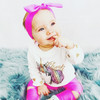 Unicorn Long Sleeve Top and Legging 3PCS Outfit, 6M-24M