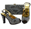 Black Rhinestone Heels & Purse Matching Set