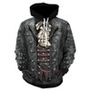 3D Skull Print Hoodie