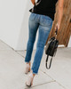 Skinny Jeans Stretch Ripped Medium Washed