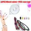 Nail Art Manicure Tool Set Including 1pc Transparent Nail Art Striping Tape Line Case+10pcs Nail Tape Stripe Decoration Tool Set