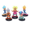 5 Pcs/Set Anime Dragon Ball Z Goku Vegeta Broly Gold Super Saiya Cute Big Head God Action Figure DBZ PVC Model Toy 10cm