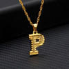 Gold Initial Letter Necklace For Women