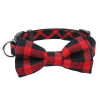 Dog Collar in Tartan Plaid Pattern with Detachable Bow