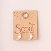 Moon Stud Rose Quartz/Silver