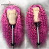 13x6 Ombre Lace Front Wig Brazilian Remy Pre-plucked Curly Human Hair Wig Transparent Lace