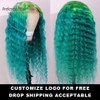 13x6 Ombre Lace Front Wig Brazilian Remy Pre-plucked Curly Human Hair Wig Transparent Lace