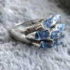 Vintage Punk Blue Zircon Crystal Rings