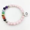 Rose Quartz and Chakra Stones Mala Bead Bracelet