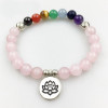 Rose Quartz and Chakra Stones Mala Bead Bracelet