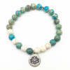 Turquoise and Howlite Mala Bead Bracelet Turquoise and Howlite Mala Bead Bracelet