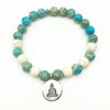 Turquoise and Howlite Mala Bead Bracelet Turquoise and Howlite Mala Bead Bracelet