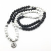 Lava Stone & Howlite Mala Bead Bracelet or Necklace