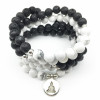 Lava Stone & Howlite Mala Bead Bracelet or Necklace