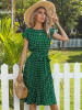 Women's Polka Dot Short Sleeve Midi Dress