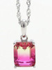 Emerald-Cut Aquamarine Solitaire Pendant with Diamond