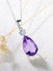 Tanzanite Teardrop Pendant with Diamond
