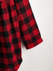 Plus Buffalo Plaid Button Curved Hem Smock Dress