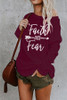 Letter Print Scoop Neck Casual T-Shirt