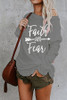 Letter Print Scoop Neck Casual T-Shirt