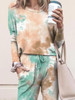 Tie Dye Print Top & Drawstring Pants Set