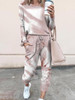Tie Dye Print Top & Drawstring Pants Set