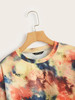Retro Drop Shoulder Tie Dye Pullover